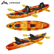 2020 New Arrival 12ft 2+1 3 seaters sit on top fishing kayak with backseat or frame chair